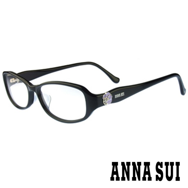 【ANNA SUI 安娜蘇】經典立體紫玫瑰造型光學眼鏡-黑(AS527-001)