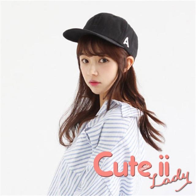 【Cute ii Lady】流行韓版A字母造型棒球帽(黑)