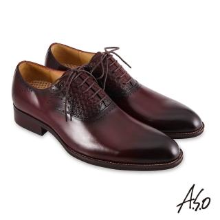 【A.S.O 阿瘦集團】職場通勤 3D超動能壓紋牛津紳士鞋(酒紅)