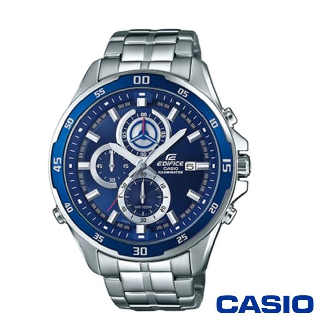 【CASIO 卡西歐】酷有型三眼指針計時男腕錶-藍x47.2mm(EFR-547D-2A)