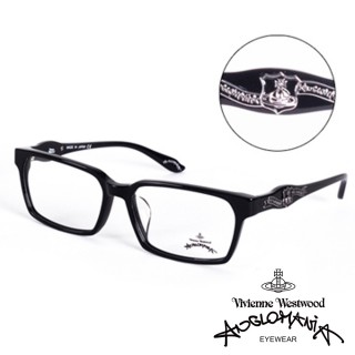 【Vivienne Westwood】ANGLO MANIA系列－英倫龐克徽章光學眼鏡(AN241-01－黑)