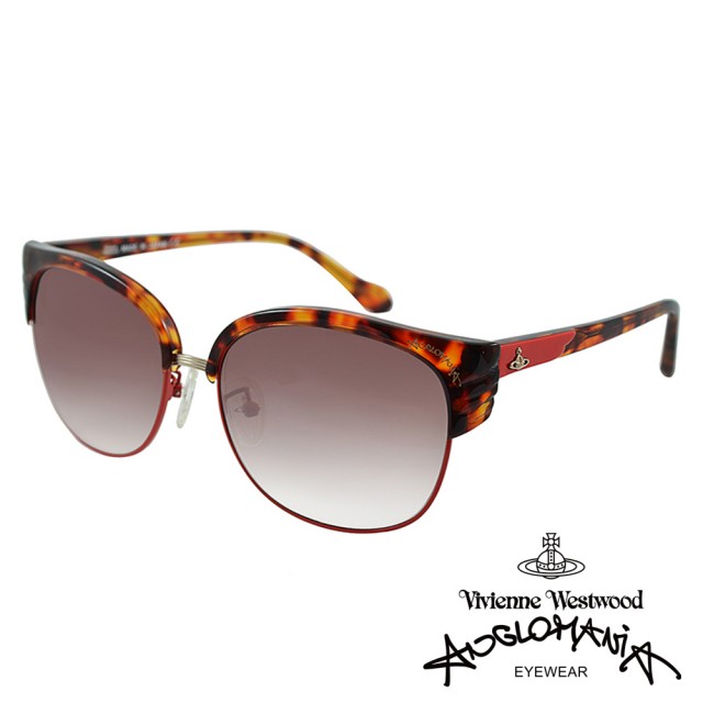 【Vivienne Westwood】ANGLO MANIA系列－英倫文青時尚太陽眼鏡(AN756-02－豹紋)