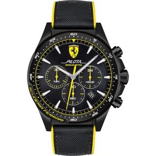 【Ferrari 法拉利】Pilota 賽車手三眼計時錶(0830622)