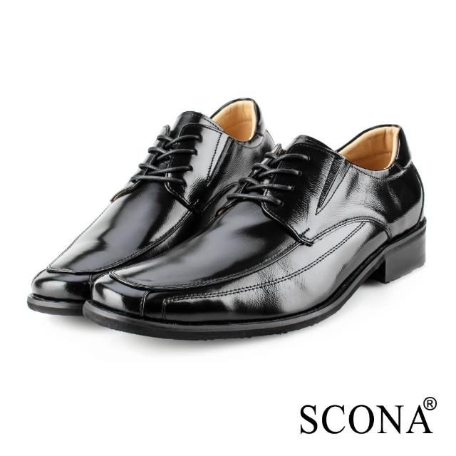 【SCONA 蘇格南】全真皮 經典素面綁帶紳士鞋(黑色 0865-1)