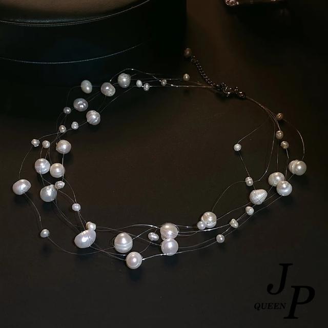 【Jpqueen】滿天星多層珍珠編織鎖骨項鍊(3色可選)