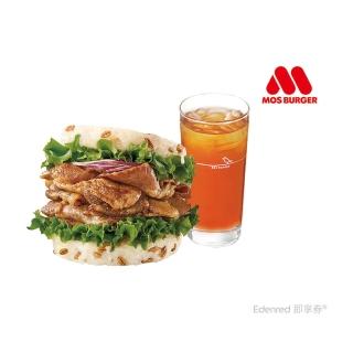 【MOS 摩斯漢堡】C135超級大麥薑燒珍珠堡+冰紅茶L(好禮即享券)