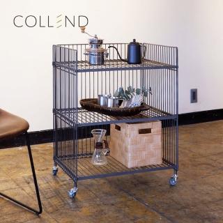 【日本COLLEND】WIRE 鋼製寬型雙層置物架-附輪-DIY(收納架/整理架/儲物架)