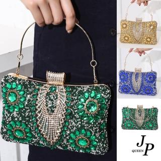 【Jpqueen】晚宴貴婦華麗水鑽女用手提包(6色可選)