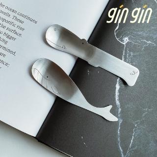 【gin gin】2入組超值組 河馬鯨魚不銹鋼甜點勺(餐具 文青風 咖啡廳 露營 野餐 湯匙 叉子)