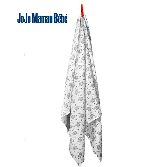 【JoJo Maman BeBe】100%純棉多功能包巾/小薄被/拍嗝巾/120*120cm_灰色(JJD3745G)