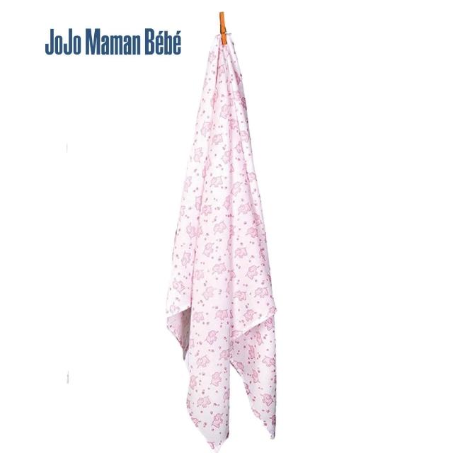 【JoJo Maman BeBe】100%純棉多功能包巾/小薄被/拍嗝巾/120*120cm_粉色(JJD3745P)