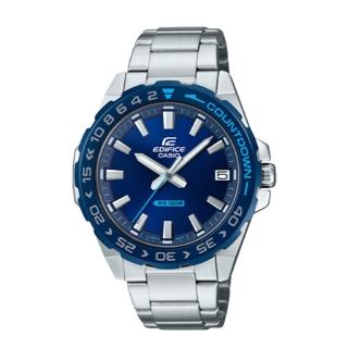 【CASIO 卡西歐】EDIFICE 時尚簡約指針男錶 不鏽鋼錶帶 靛藍 防水100米(EFV-120DB-2A)