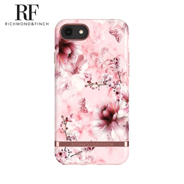 【Richmond&Finch】瑞典手機殼 玫瑰金線框 -粉色大理石紋櫻花(iPhone SE3/SE2/8/7 4.7吋)