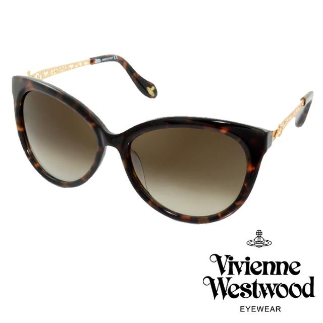【Vivienne Westwood】英倫龐克高貴雕花款太陽眼鏡(琥珀/金 VW895S_02)