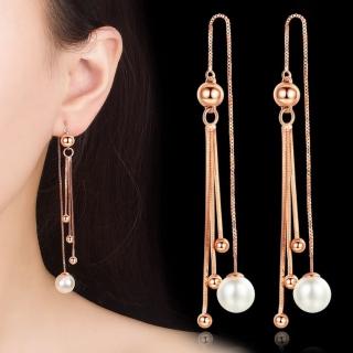 【I.Dear Jewelry】正白K-新時代-韓國多層流蘇不規則豆豆珍珠耳環(2色)