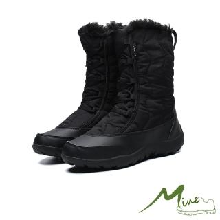 【MINE】機能防水防寒保暖時尚高筒雪靴(黑)