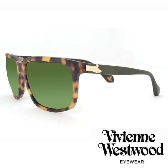 【Vivienne Westwood】經典土星款方型太陽眼鏡(黑/黃琥珀 VW857_04)
