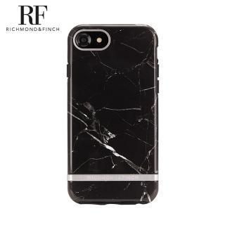 【Richmond&Finch】瑞典手機殼 大理石紋銀線框 - 黑色(iPhone SE3/SE2/8/7 4.7吋)