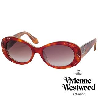 【Vivienne Westwood】英倫水鑽土星基本款太陽眼鏡(琥珀 VW624_02)