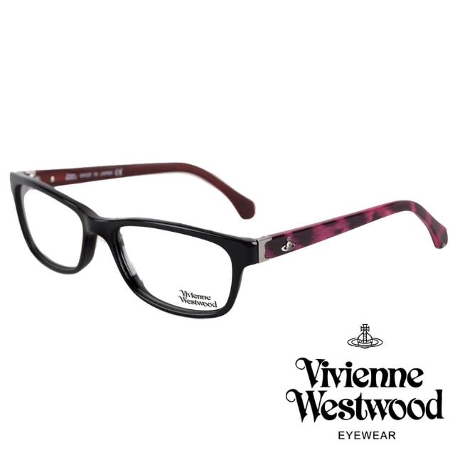 【Vivienne Westwood】英倫時尚龐克風光學眼鏡(黑/粉 VW290_01)