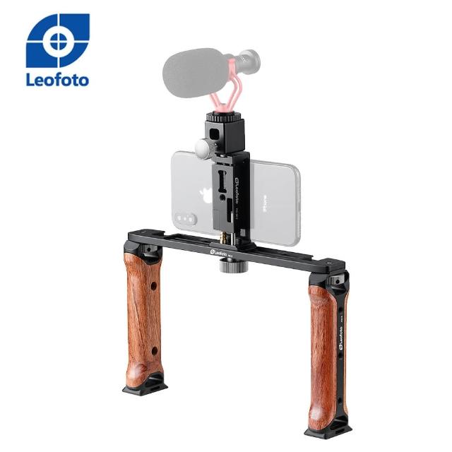 【Leofoto 徠圖】VC-2木質雙手柄攝影相機/手機支架套組(彩宣總代理)