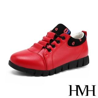 【HMH】動感小唇印時尚內增高厚底休閒鞋(紅)
