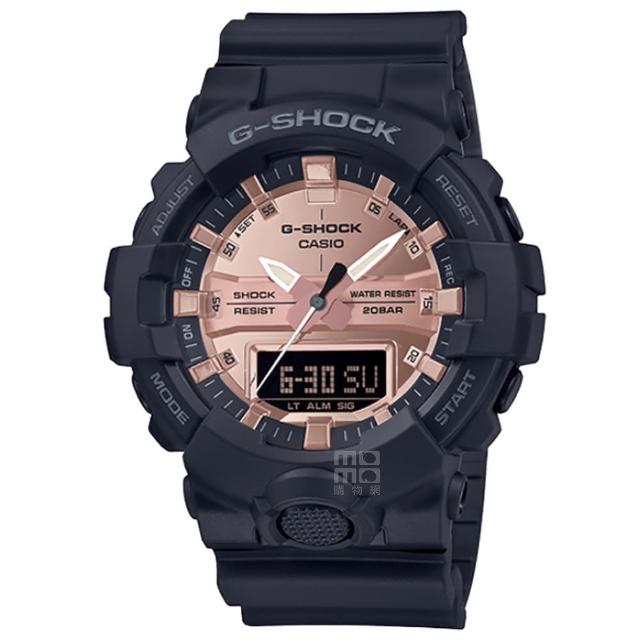 【CASIO 卡西歐】卡西歐G-SHOCK數位強悍經典款雙顯電子錶-古銅金面(GA-800MMC-1A)