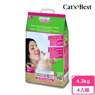 【CAT’S BEST 凱優】犬專用凝結木屑砂 10L/4.3kg*4包組(木屑砂)