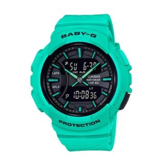【CASIO 卡西歐】BABY-G 活力運動雙顯錶 樹脂錶帶 薄荷綠 防水100米(BGA-240-3A)