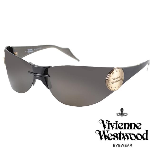 【Vivienne Westwood】英倫復古圓環款太陽眼鏡(黑/金 VW538_01)