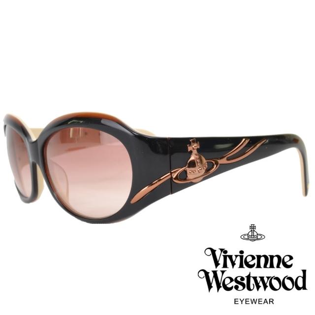 【Vivienne Westwood】流線條土星款太陽眼鏡(黑/米白 VW625_02)