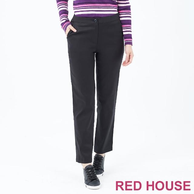 【RED HOUSE 蕾赫斯】修身直筒長褲(黑色)