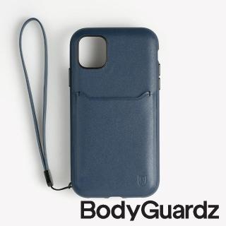 【BodyGuardz】iPhone 11 Accent Wallet(卡槽頂級真皮軍規殼 - 深藍)