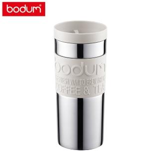 【Bodum】雙層不鏽鋼平口隨行杯350cc-米白