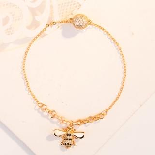 【Angel】金色小蜜蜂磁扣鋯石手環(金色)