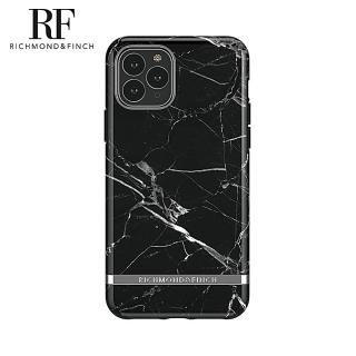 【Richmond&Finch】瑞典手機殼 大理石紋銀線框 - 黑色(iPhone 11 Pro 5.8吋)