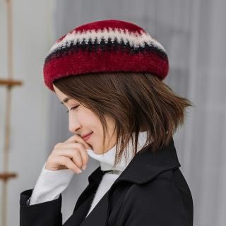 【Acorn 橡果】韓系仿羊絨網紅畫家帽貝蕾帽南瓜帽遮陽帽八角帽1703(酒紅)