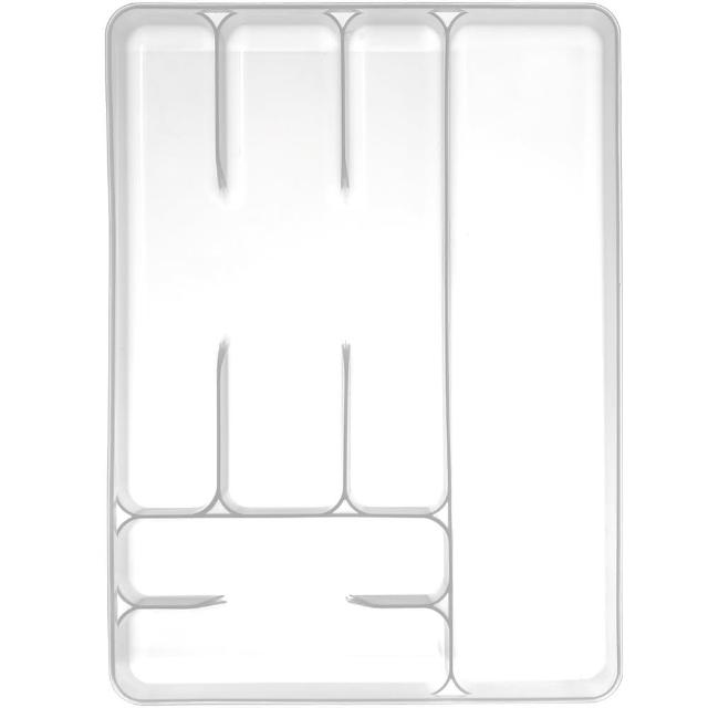 【EXCELSA】六格餐具收納盒 白(抽屜格層分隔 碗筷收納)