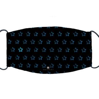 【IHERMI】低調藍星 個性口罩 台灣製(耐用 舒適 透氣 可水洗 重複使用 創意 幾何 清新)
