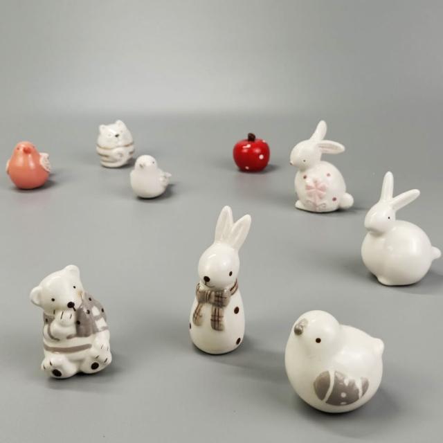 【BonBon naturel】陶瓷太可愛手工小動物9入組(擺飾/小動物/擺件/交換禮物)