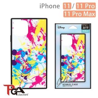 【iJacket】iPhone 11/11 Pro/11 Pro Max 迪士尼 四角氣墊 9H玻璃殼(米奇潑畫)
