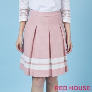 【RED HOUSE 蕾赫斯】白條百褶裙(共二色)