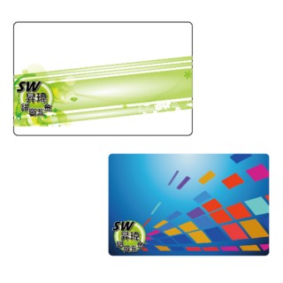 LY002 10張 印刷IC卡 方塊 綠帶 圖案 雙面印 Mifare感應卡MF1卡 復旦卡(門禁卡 考勤卡 電子鎖)