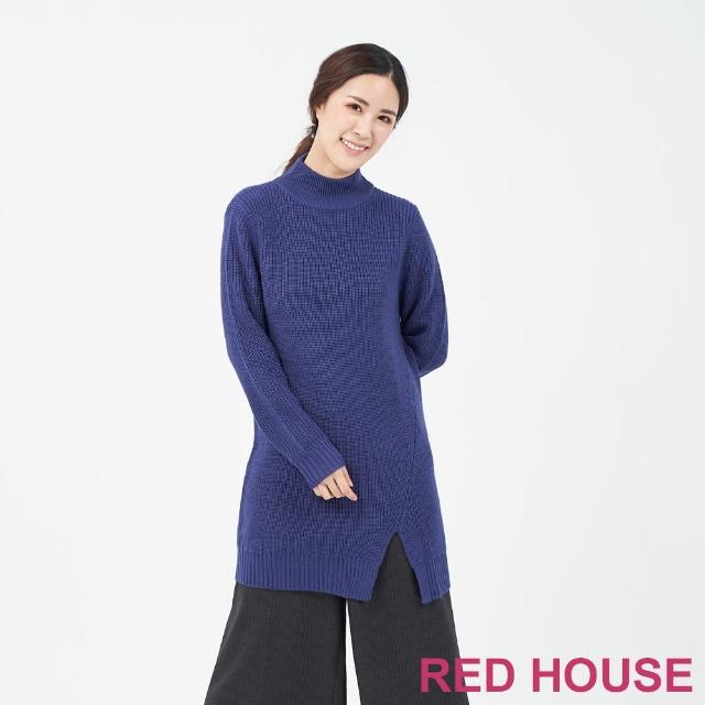 【RED HOUSE 蕾赫斯】長版開岔針織洋裝(共三色)