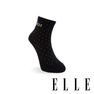 【ELLE】1/2英倫點點女短襪-黑(1/2女襪/女襪/短襪)