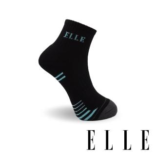【ELLE】1/2氣墊舒適運動女襪-黑(運動襪/女襪/慢跑襪)