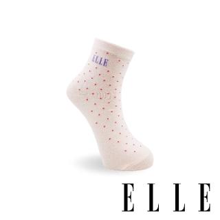 【ELLE】1/2英倫點點女短襪-淺粉紅(1/2女襪/女襪/短襪)