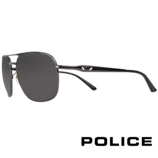 【POLICE】義大利經典金屬質感百搭款太陽眼鏡(黑 POS8846-0568)