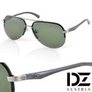 【DZ】UV400防曬偏光太陽眼鏡墨鏡-歐紳型潮 輕盈鋁鎂鏡架(槍框墨綠片)