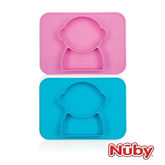【Nuby官方直營】矽膠分隔餐盤-太空人(兩色可選)